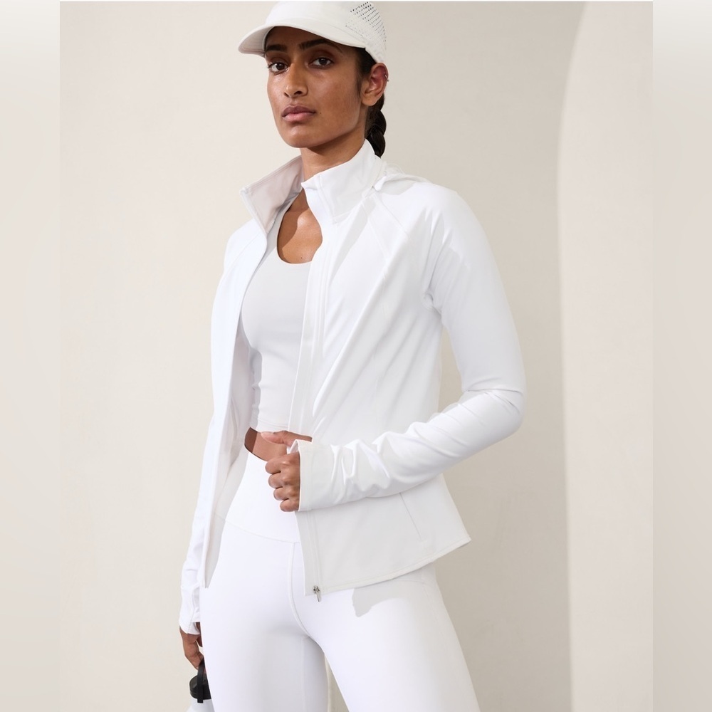 NWT Athleta Interval Bright White Jacket Size XL